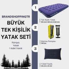 Özbience Konforlu Tek Kişilik Şişme Yatak ve Kamp Seti, Yastık ve Pompa Dahil