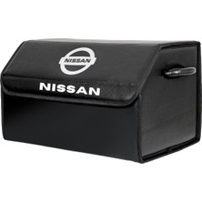Autowise Nıssan Marka Logolu Oto Bagaj Organizer Çanta Oto Bagaj Çantası 2 Bölmeli Suni Deri