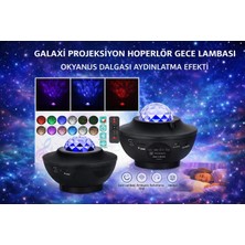 Shopfocus Galaxy Cover Projektör Bluetooth Hoperlör Sese Duyarlı Disko Parti Gece Lambası Tavan Aydınlatıcı
