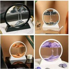 TeknoKesgin Kesgin Market® 3D LED Işıklı Kum Saati Gece Lambası Hareketli Sulu Kum Saati Dekoratif Teknoke