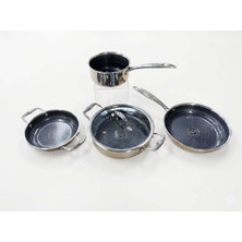 Mehtap Profesyonel Hibrit Paslanmaz Çelik 4lü Mutfak Seti 24 cm Karnıyarık - 28 cm Tava - 20 cm Sahan - 16 cm Kaçerola