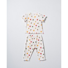 Hafy Baby Çiçek ve Güneş Desenli, Pamuklu, Kız Bebek/ Çocuk Pijama Takımı
