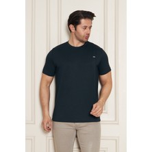 Erkek Jeuss Oysho Kumaş Sıfır Yaka Petrol Tshirt