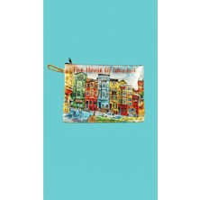 Kadife Istanbu Temalı El Çantası 21*16 cm