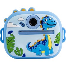 Linalp Mavi Çocuk Fotoğraf Makinesi Anında Baskı Termal Yazıcı Kamera Eğitici Oyuncak 3+ Yaş Fotolinalpmavi Aynasız Fotoğraf Makinesi