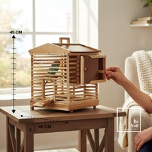 İki Yedi Konsept Bamford – Ingiliz El Yapımı Ahşap Kuş Kafesi & Kuş Evi Bahçe Balkon Doğal Tasarım Ev Aksesuarı Wood