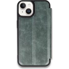 Renas Store Iphone 14 Kılıf Flip Cover - Koyu Yeşil