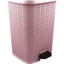 PremiumPort Renkli Örgü Desenli 22 Litre Pedallı Çöp Kovası