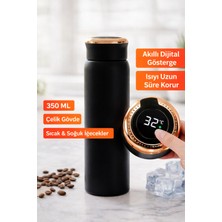 Linalp Göstergeli Çelik Termos 500 ml Siyah Vakumlu Isı Korumalı LED Ekranlı Şık Tasarım 2425824885257