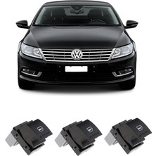 CME PARTS Volkswagen Passat cc 2009-2017 Uyumlu Sağ Ön + Arka Yolcu Cam Açma Anahtarı Düğmesi Siyah 3 Adet 7L6959855B