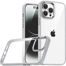 Sylar iPhone 15 Pro Max  Lensli Silikon - Gümüş