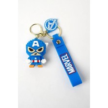 Neesa Piksel Süper Kahraman Kaptan Silikon 3D Anahtarlık