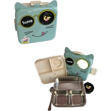 Astral Cat Ithal Çelik Lunch Box – LX-7117 (17 x 17 x 9 Cm) Beslenme Kab