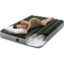 intex Konforlu Çift Kişilik Kamp Yatağı 137X191 cm + Pilli Pompa