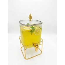 altabi Premium Cam Musluklu Sebil & Şerbetlik 3600 ml Kapasite