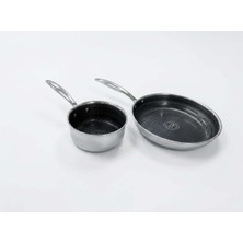 Mehtap Profesyonel Hibrit Paslanmaz Çelik Tava Kaçerola Seti , 3x Seramik Kaplama 24 Tava-16 Kaçerola