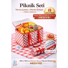 Özbience Katlanabilir Termo Piknik Çantası, Hediye Piknik Örtüsü ile