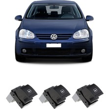 CME PARTS Vw Volkswagen Golf 5 Mk5 2004-2008 Uyumlu Sağ Ön + Arka Yolcu Cam Açma Anahtarı Düğmesi Siyah 3 Adet 7L6959855B
