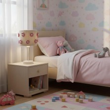Elizim Home Lighting Makrome Pembe Papatyalı Abajur