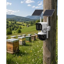 Tios Shop Krm Güneş Enerjili Çiftlik Kamerası 9mp 4g Sım Kartlı Solar Güvenlik Kamerası 2 Yıl Garantil