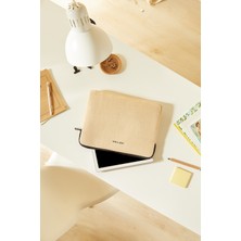 Ocean Home Textile Su Itici Leke Tutmaz Jüt Keten Tablet Taşıma Çantası / Kılıfı 32.5 x 24 x 2 cm
