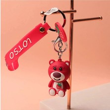 GiftPoint Neesa Sevimli Teddy Ayıcık Çilek Detaylı Silikon Anahtarlık ve Çanta Aksesuarı
