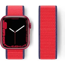 Najmaddin Newface Apple Watch 42MM Hasırlı Cırtcırtlı Kordon - Kırmızı Najmaddin Markaon