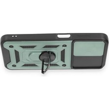 Najmaddin Newface Samsung Galaxy M14 5g Kılıf Pars Lens Yüzüklü Silikon - Yeşil Najmaddin Mark