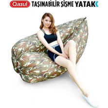 Özbience Kamuflaj Desenli Taşınabilir Şişme Yatak ve Koltuk, Kamp ve Plaj Için Rahat Kullanım