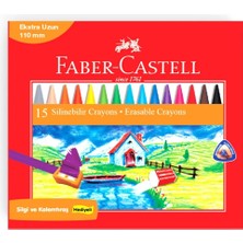 Faber-Castell Silinebilir Wax Crayon 15’li, Mum Boya, Silinebilir Özellik, Canlı Renk Seçeneği, Ergonomik Tasarım Çok Renkli Tek Ebat