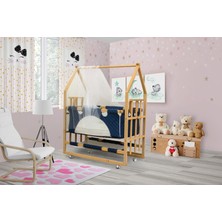 Bedmontes Sallanabilir Kademeli Doğal Ahşap Anne Yanı Portatif Basenet Beşik