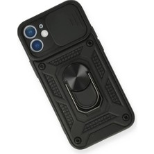 Najmaddin Newface iPhone 12 Mini Kılıf Pars Lens Yüzüklü Silikon - Siyah Najmaddin Markaon