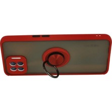 Najmaddin Newface Oppo Reno 4 Lite Kılıf Montreal Yüzüklü Silikon Kapak - Kırmızı Najmaddin