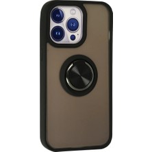 Najmaddin Newface iPhone 15 Pro Max Kılıf Montreal Yüzüklü Silikon Kapak - Siyah Najmaddin Mark