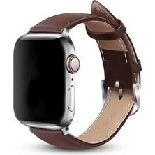 Najmaddin Newface Apple Watch 42MM NL26 Deri Kordon - Kahverengi Najmaddin Markaon