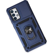 Najmaddin Newface Samsung Galaxy A52 Kılıf Pars Lens Yüzüklü Silikon - Lacivert Najmaddin Marka