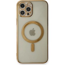 Najmaddin Newface iPhone 12 Pro Kılıf Magneticsafe Lazer Silikon - Gold Najmaddin Markaon