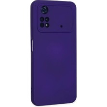 Najmaddin Newface Xiaomi Poco M4 Pro 4g Kılıf Nano Içi Kadife Silikon - Mor Najmaddin Markaon