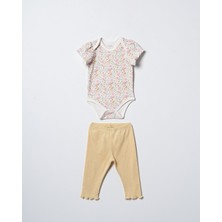 Hafy Baby Çiçek Desenli, Kız Bebek/ Çocuk Badi ve Pantolon Takımı
