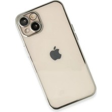 Najmaddin Newface iPhone 14 Kılıf Razer Lensli Silikon - Gümüş Najmaddin Markaon