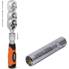 Rico 3/8 Uzatmalı Cırcır 3/8 14MM Inçe Köşe Buji Lokması