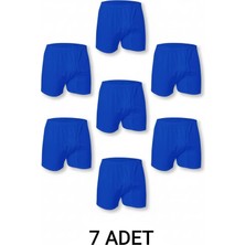 7 Adet Saks Mavi %100 Pamuk Rahat Kesim Erkek Paçalı Külot Boxer