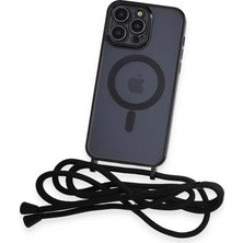 Najmaddin Newface iPhone 12 Pro Kılıf Divo Lazer Askılı Magsafe Kapak - Siyah Najmaddin Markaon
