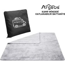 Özbience Katlanabilir Polar Kamp Battaniyesi ve Minderi, Siyah, Rahat ve Hafif