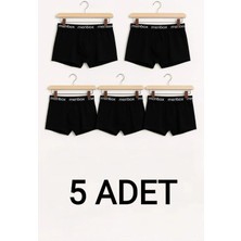 5 Adet Siyah Erkek Boxer – Pamuklu Likralı, Rahat Iç Giyim