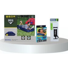 Bestway Komple Set Tek Kişilik Tek Katlı Şişme Yatak ve Yastık 185X76CM