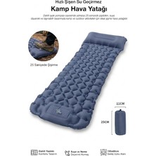 Özbience Katlanır Şişen Kamp Yatağı, Ayakla Şişir, Yastıklı, 195X68 cm