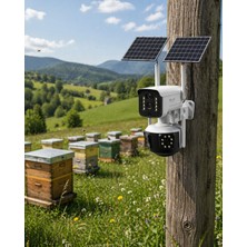 Tech Butiq Güneş Enerjili Çiftlik Kamerası 9mp 4g Sım Kartlı Solar Güvenlik Kamerası 2 Yıl Garantili
