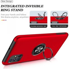 Najmaddin Newface Samsung Galaxy M51 Kılıf Elit Yüzüklü Kapak - Kırmızı Najmaddin Markaon