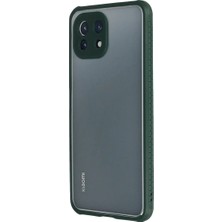 Najmaddin Newface Xiaomi Mi 11 Lite Kılıf Miami Şeffaf Silikon - Koyu Yeşil Najmaddin Markaon
